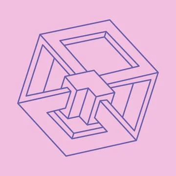 Impossible shapes, optical illusion figures, vector. Escher paradox. Optical art Illustrazione stock