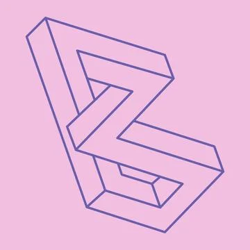 Impossible shapes, optical illusion figures, vector. Escher paradox. Optical art Illustrazione stock