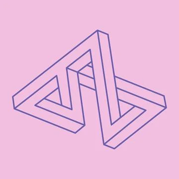 Impossible shapes, optical illusion figures, vector. Paradox pattern. Optical 库存插图