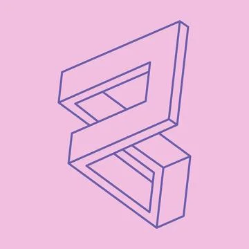 Impossible shapes, optical illusion figures, vector. Paradox. Optical art 스톡 일러스트