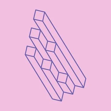 Impossible shapes, optical illusion figures, vector. Escher paradox. Optical art Stock Illustration