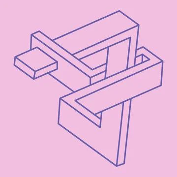 Impossible shapes, optical illusion figures, vector. Escher paradox. Optical art Illustrazione stock