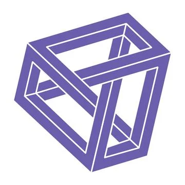 Impossible shapes, optical illusion figures, vector. Escher paradox. Optical art Stock Illustration