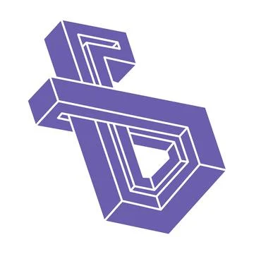 Impossible shapes, optical illusion figures, vector. Escher paradox. Optical art 库存插图