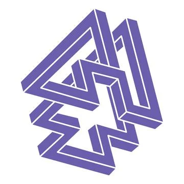 Impossible shapes, optical illusion figures, vector. Escher paradox. Optical art Stock Illustration