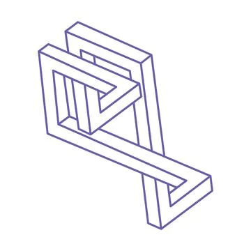 Impossible shapes, optical illusion figures, vector. Escher paradox. Optical art Stock Illustration