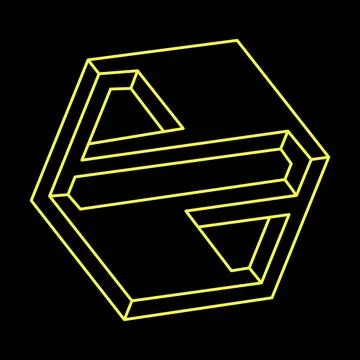 Impossible shapes, optical illusion hexagon, vector. Optical art objects イラスト素材