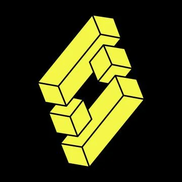 Impossible shapes. Optical illusion. Linear infinite object. Abstract eternal Illustrazione stock