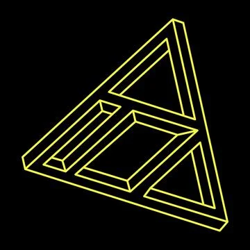 Impossible shapes. Optical illusion. Linear infinite object. Abstract eternal Stock Illustration