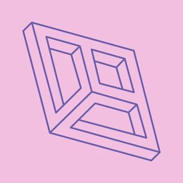 Impossible shapes, optical illusion logo, vector. Optical art objects. Geometric 스톡 일러스트