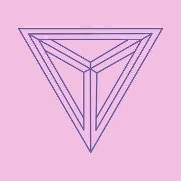 Impossible shapes, optical illusion logo, vector triangle. Optical art objects. Stock Illustration