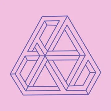 Impossible shapes, optical illusion logo, vector. Optical art objects. 스톡 일러스트