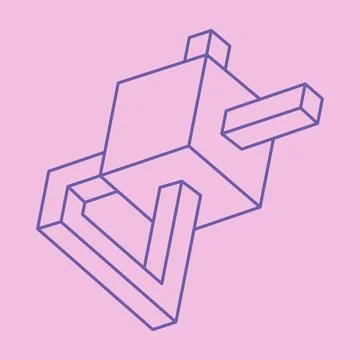 Impossible shapes, optical illusion logo, vector pattern. Optical art objects. Stock Illustration