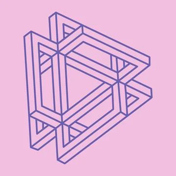 Impossible shapes, optical illusion logo, vector. Optical art objects. Geometric Stock Illustration