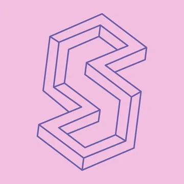 Impossible shapes, optical illusion logo, vector. Optical art objects. Geometric Stock Illustration