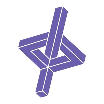 Impossible shapes, optical illusion logo, vector. Optical art objects. Geometric Stock Illustration