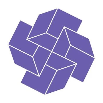 Impossible shapes, optical illusion logo, vector. Optical art objects. Geometric 库存插图