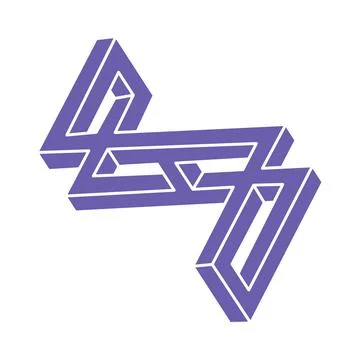 Impossible shapes, optical illusion logo, vector. Optical art objects. Geometric Stock Illustration
