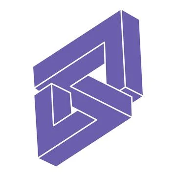 Impossible shapes, optical illusion logo, vector. Optical art objects. Geometric Stockillustratie