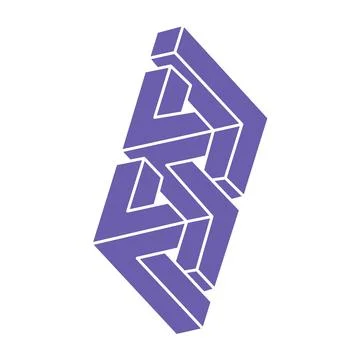 Impossible shapes, optical illusion logo, vector. Optical art objects. Geometric 스톡 일러스트