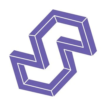 Impossible shapes, optical illusion logo, vector. Optical art objects. Geometric イラスト素材