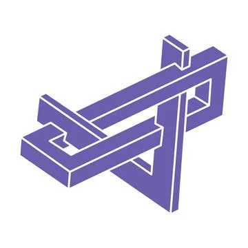 Impossible shapes, optical illusion logo, vector. Optical art objects. Geometric 스톡 일러스트