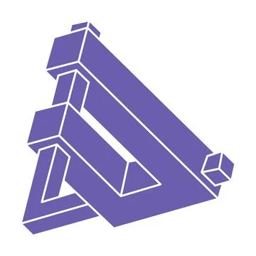 Impossible shapes, optical illusion logo, vector. Optical art objects. Geometric Stockillustratie