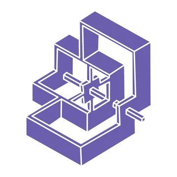 Impossible shapes, optical illusion logo, vector. Optical art objects. Geometric 스톡 일러스트
