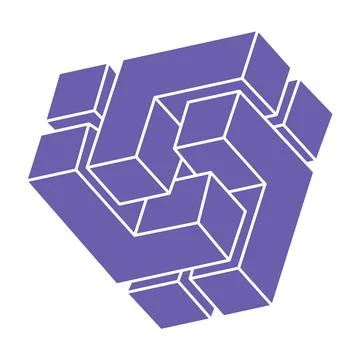 Impossible shapes, optical illusion logo, vector. Optical art objects. Geometric 스톡 일러스트