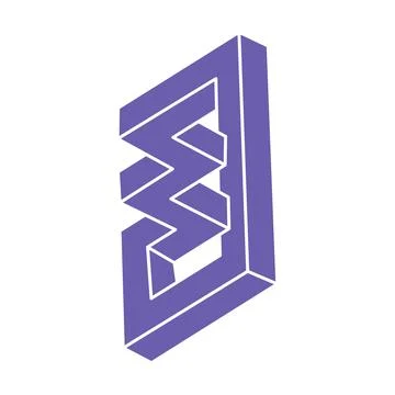 Impossible shapes, optical illusion logo, vector. Optical art objects. Geometric Stock Illustration