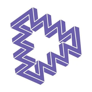 Impossible shapes, optical illusion logo, vector. Optical art objects. Geometric Illustrazione stock
