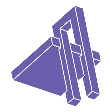 Impossible shapes, optical illusion logo, vector. Optical art objects. Geometric Stock Illustration