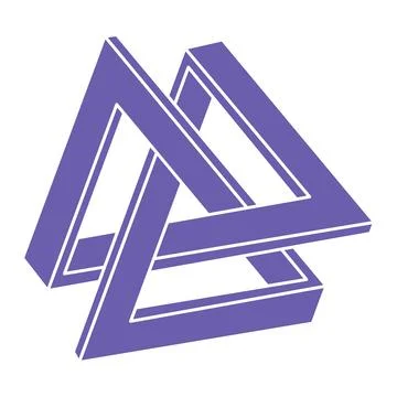 Impossible shapes, optical illusion logo, vector. Optical art objects. Geometric Illustrazione stock