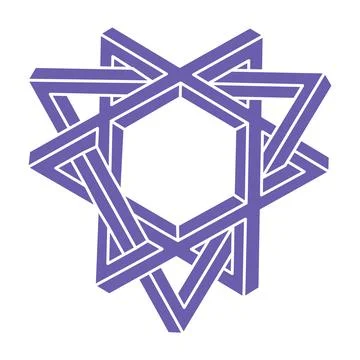 Impossible shapes, optical illusion logo, vector. Optical art objects. Geometric Stock Illustration