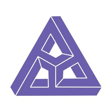 Impossible shapes, optical illusion logo, vector triangle. Optical art objects Stock Illustration