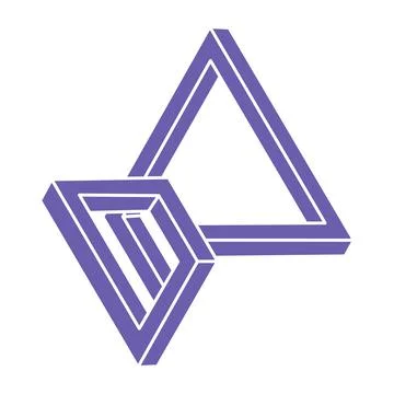 Impossible shapes, optical illusion logo, vector. Optical art objects. Geometric Illustrazione stock
