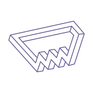 Impossible shapes. Optical illusion logo. Sacred geometry figures. Abstract Stock Illustration