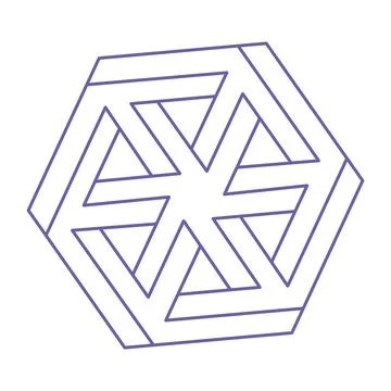 Impossible shapes, optical illusion logo, vector. Optical art objects. Geometric Stock Illustration