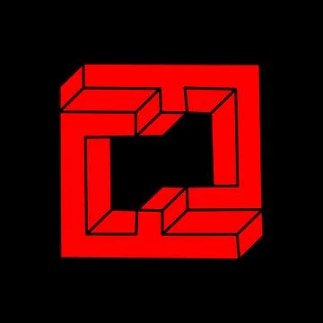 Impossible shapes. Optical illusion logo. Abstract eternal geometric objects 스톡 일러스트