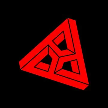 Impossible shapes. Optical illusion logo. Abstract eternal geometric objects 스톡 일러스트