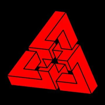 Impossible shapes. Optical illusion logo. Abstract eternal geometric objects Stock Illustration