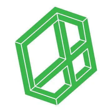 Impossible shapes. Optical illusion logo. Sacred geometry figures. Abstract Stock Illustration