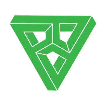 Impossible shapes, optical illusion logo, vector triangle. Optical art objects Stock Illustration
