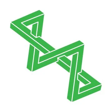 Impossible shapes. Optical illusion logo. Sacred geometry figures. Abstract Stock Illustration