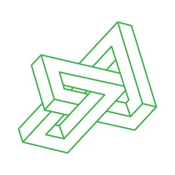 Impossible shapes, optical illusion modern logo, vector. Optical art object Stock Illustration