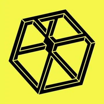 Impossible shapes, optical illusion. Optical art object. Geometric figures. Stock Illustration