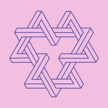 Impossible shapes, optical illusion pattern, vector. Optical art object. Illustrazione stock