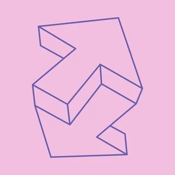 Impossible shapes. Optical illusion. Sacred geometry figure. Abstract eternal Stock Illustration