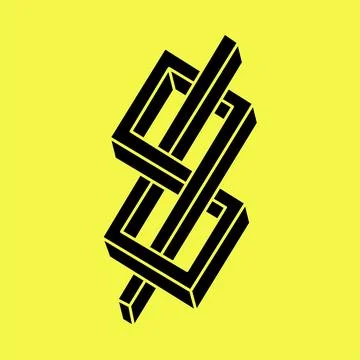 Impossible shapes. Optical illusion. Sacred geometry figure. Abstract eternal Stock Illustration
