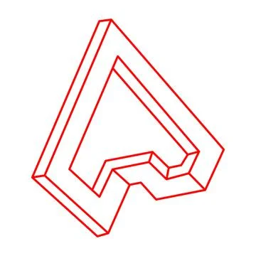 Impossible shapes. Optical illusion. Sacred geometry figure. Abstract eternal Stock Illustration